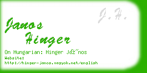 janos hinger business card